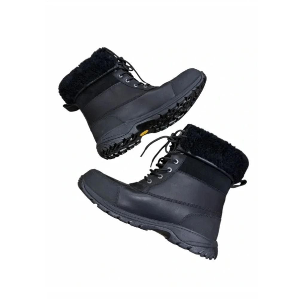 UGG Butte Mens Black Waterproof Leather Winter Snow Boots 5521 Size 11